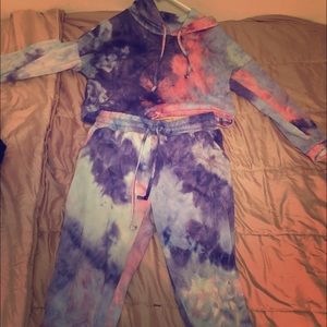 Two piece tie dye outfit .